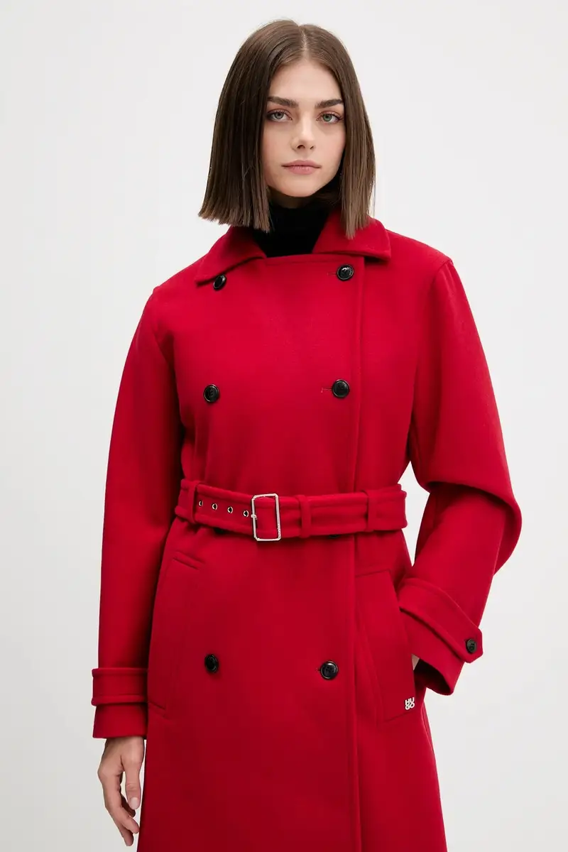 cappotto con aggiunta di lana colore rosso 50547616 miniatura 4
