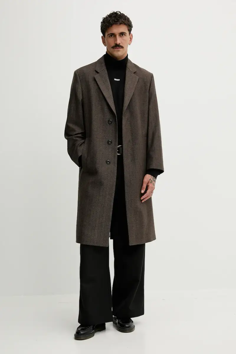 cappotto con aggiunta di lana uomo colore marrone 50542695 miniatura 2