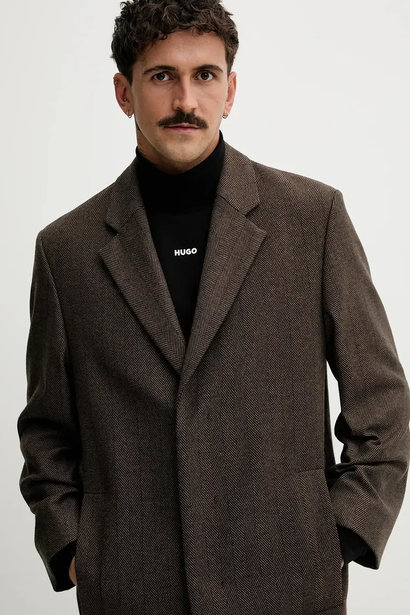 cappotto con aggiunta di lana uomo colore marrone 50542695 miniatura 4