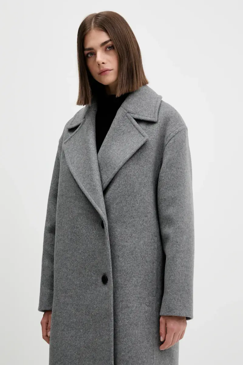 cappotto in lana colore grigio 50547612 miniatura 4