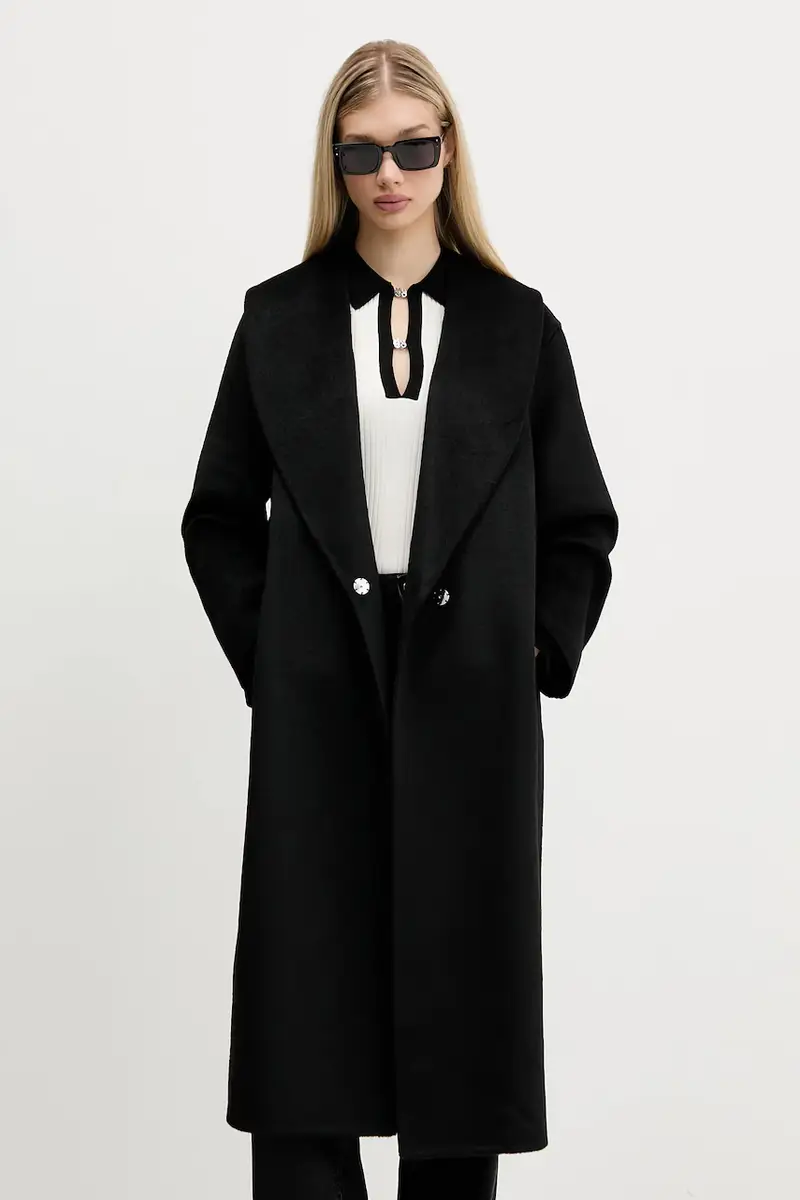 cappotto in lana colore nero 50546753 miniatura 2