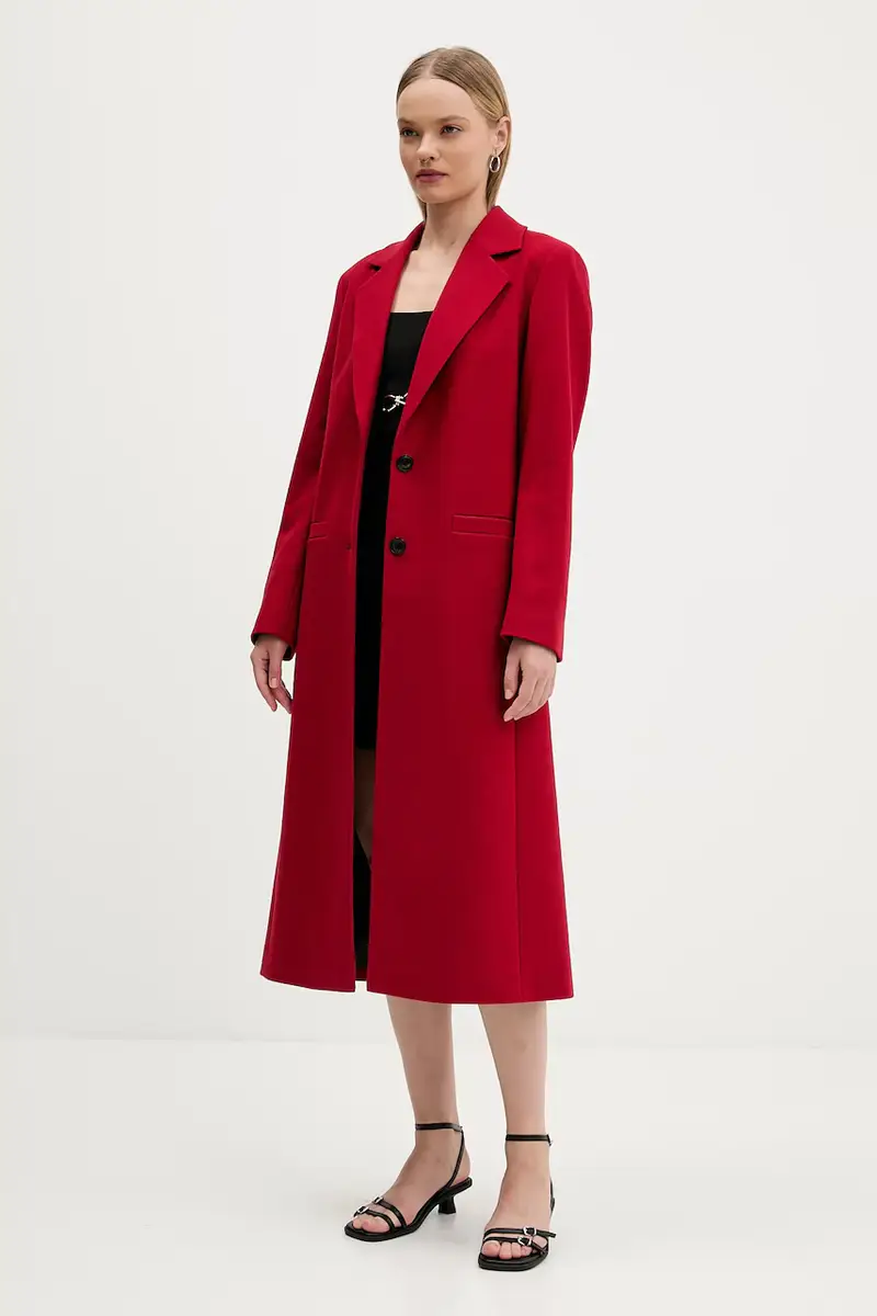 cappotto in lana colore rosso 50547691 miniatura 2