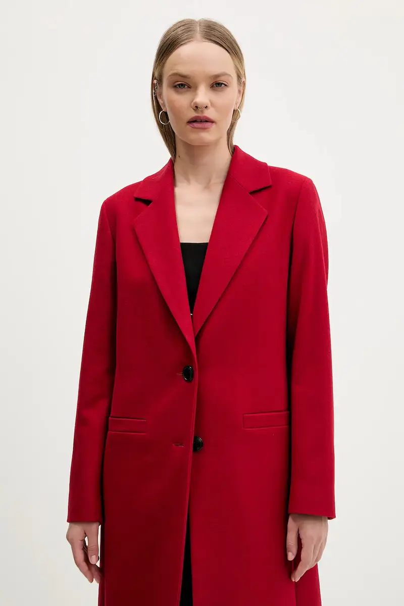 cappotto in lana colore rosso 50547691 miniatura 4