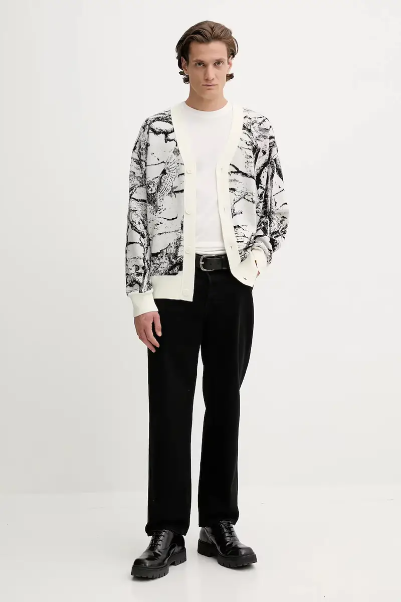 cardigan con lana colore nero 50546872 miniatura 2