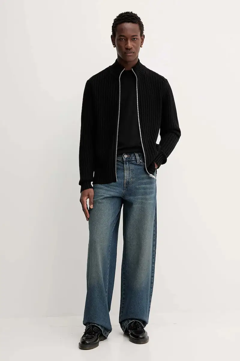 HUGO Cardigan Uomo Nero 3846588 miniatura 2