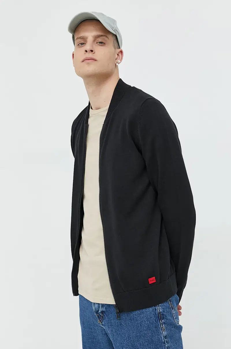 HUGO Cardigan Uomo Nero 3149425 miniatura 2