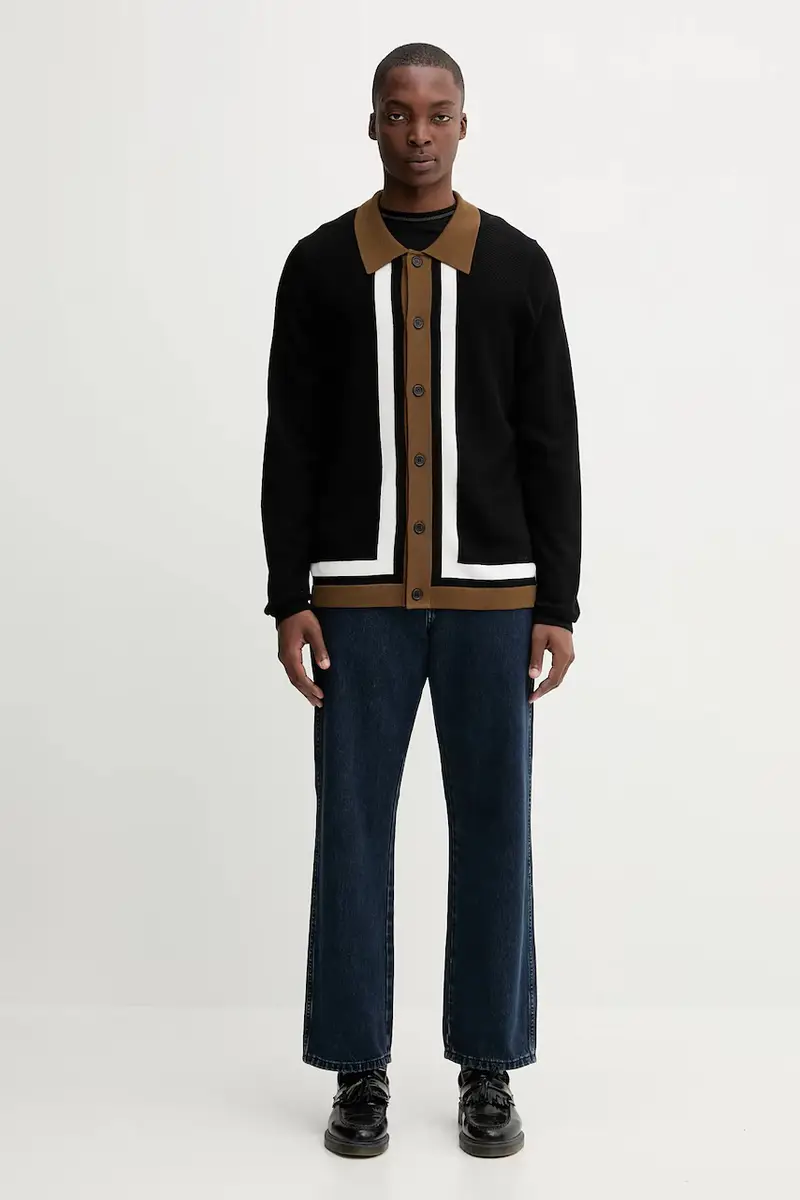 HUGO Cardigan Uomo Nero 3169155 miniatura 2