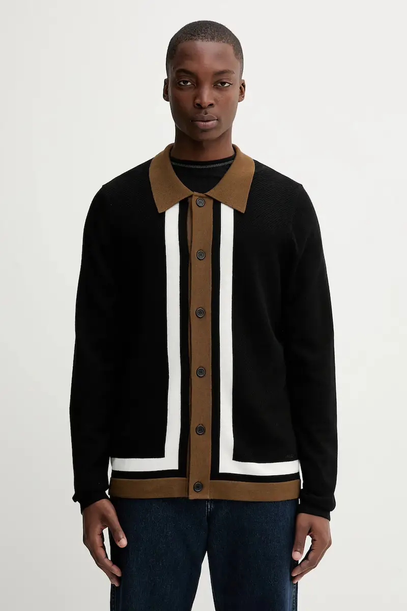 HUGO Cardigan Uomo Nero 3169155