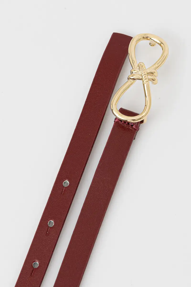 cintura in pelle donna colore granata 50554103 miniatura 2