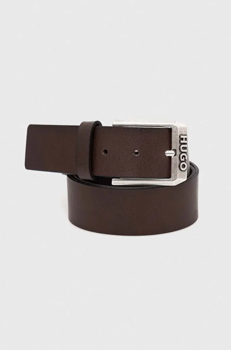 cintura in pelle uomo Marrone