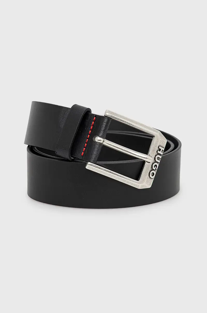 cintura in pelle uomo Nero