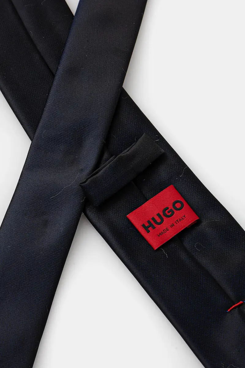 cravatta con seta Tie cm 6 Blu navy miniatura 2