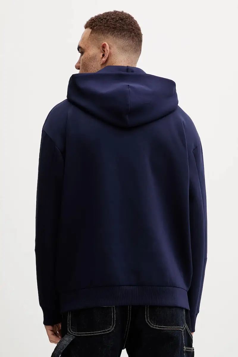 felpa Danovohood uomo colore blu navy con cappuccio con applicazione 50546400 miniatura 3