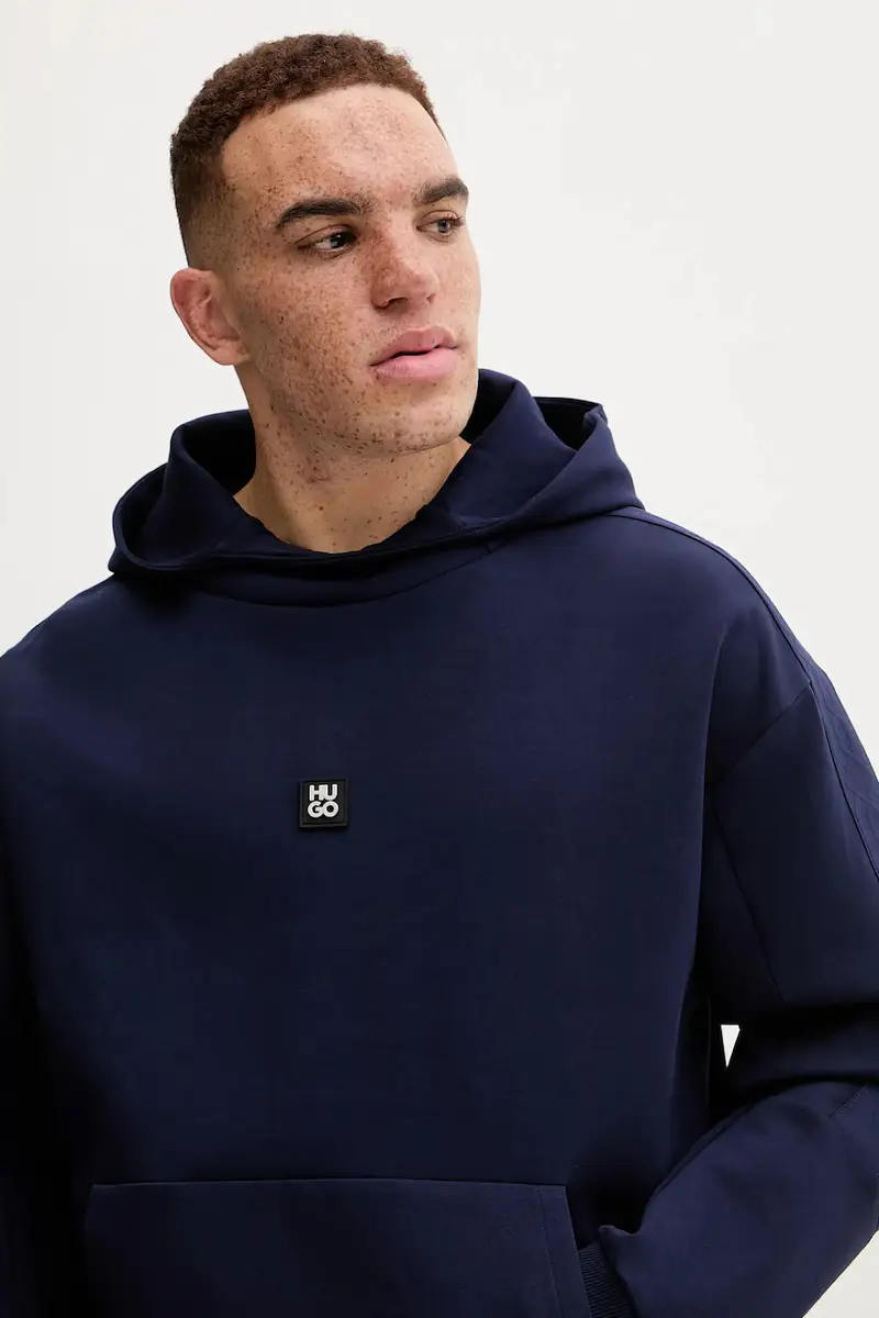 felpa Danovohood uomo colore blu navy con cappuccio con applicazione 50546400 miniatura 4