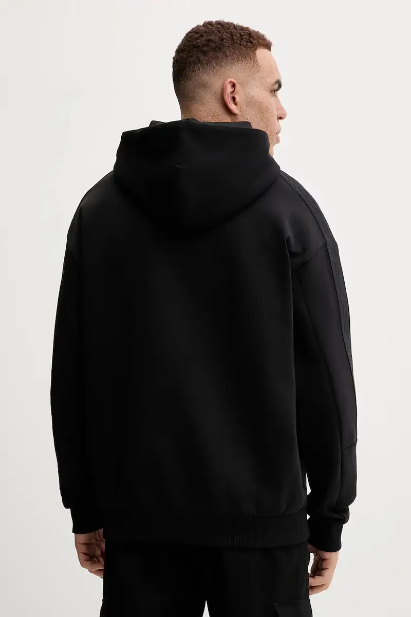 felpa Danovohood uomo colore nero con cappuccio con applicazione 50546400 miniatura 3