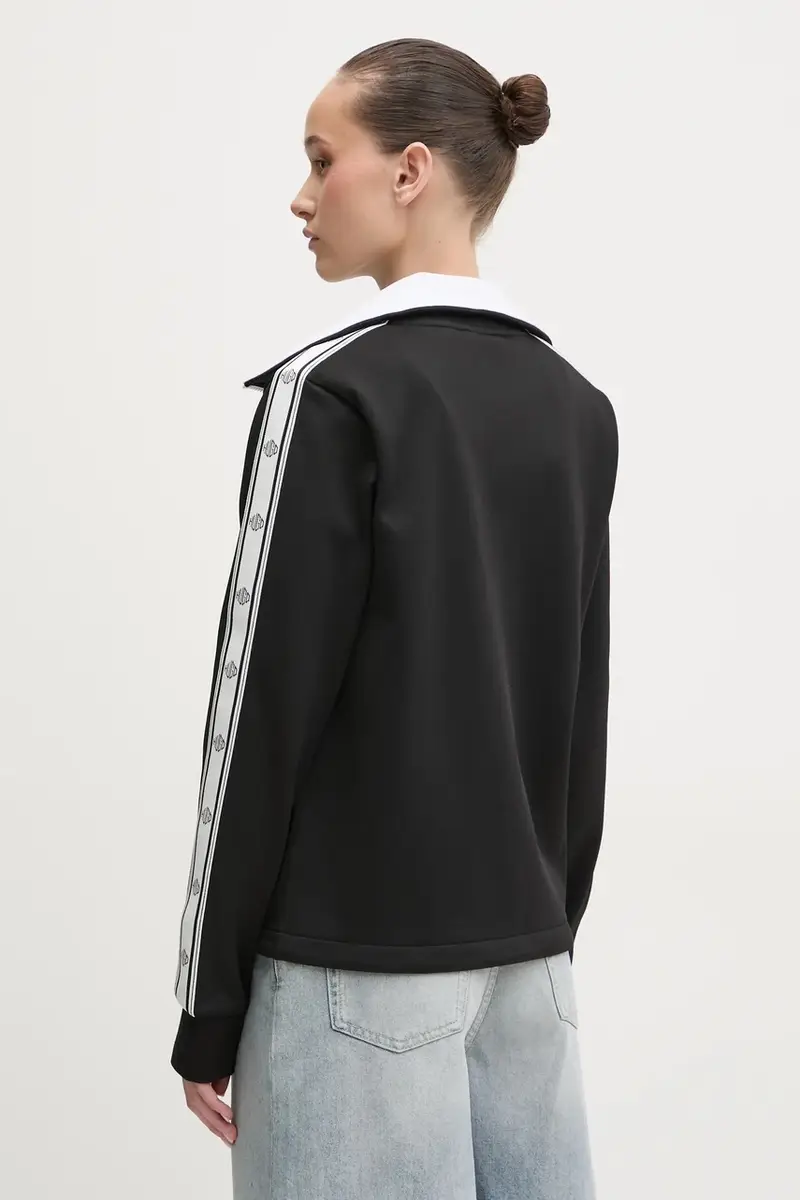 felpa donna colore nero con applicazione 50536920 miniatura 3