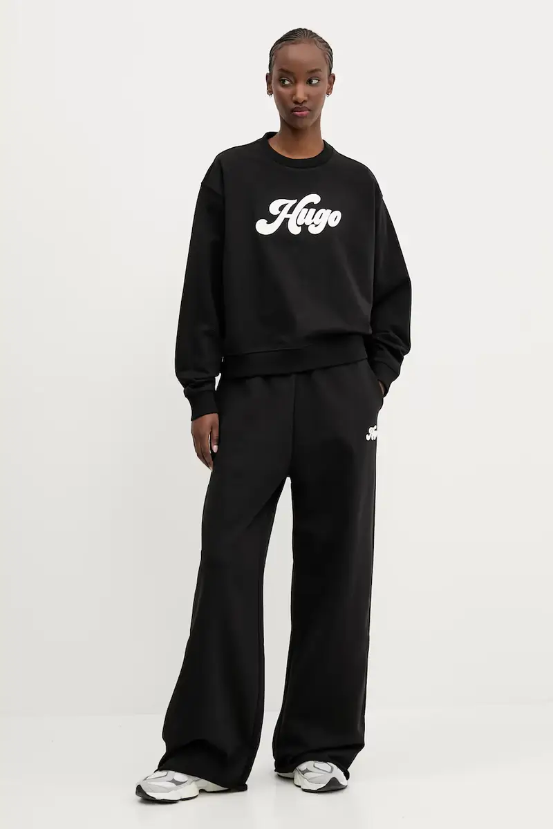 felpa donna colore nero con applicazione 50541169 miniatura 2