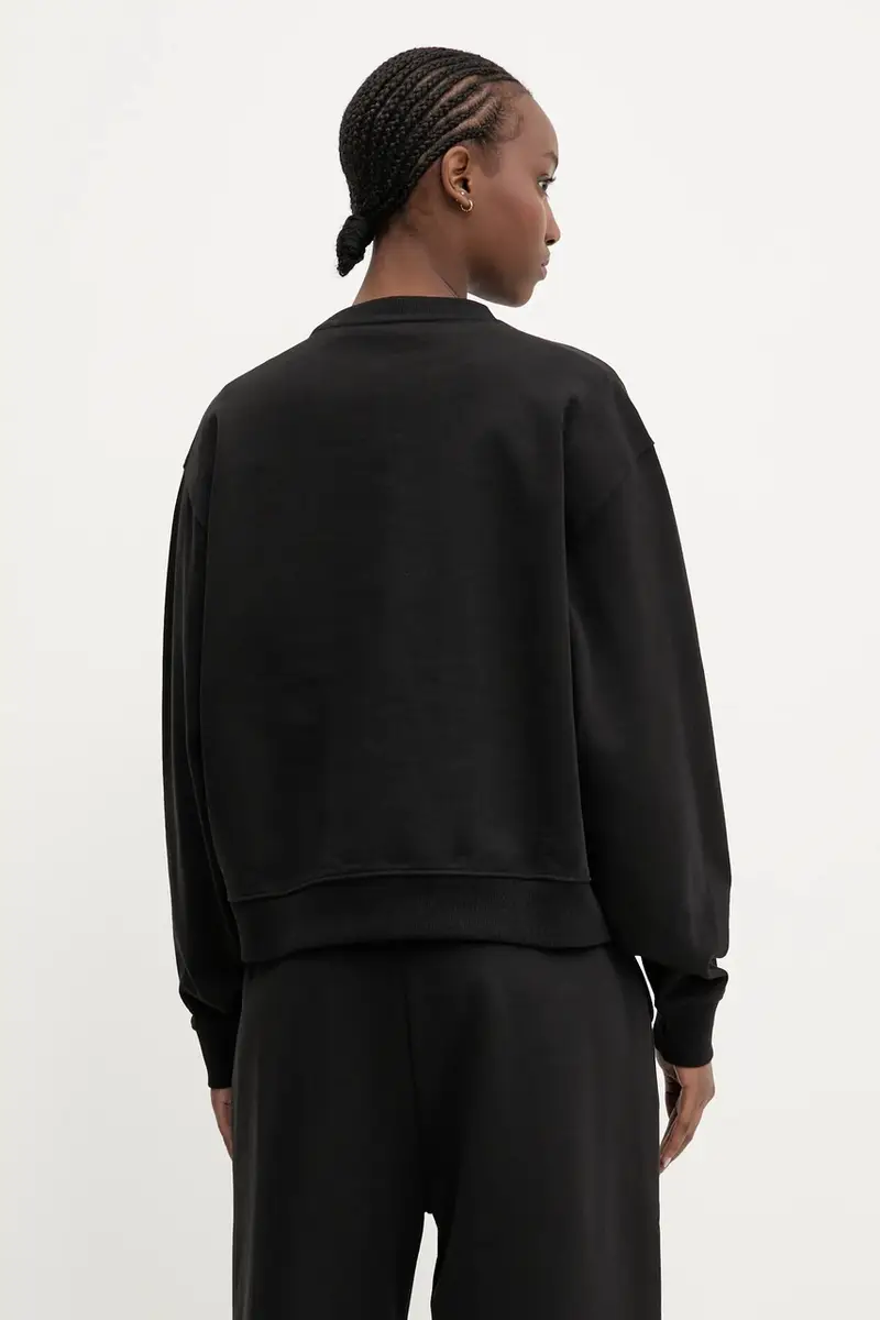 felpa donna colore nero con applicazione 50541169 miniatura 3