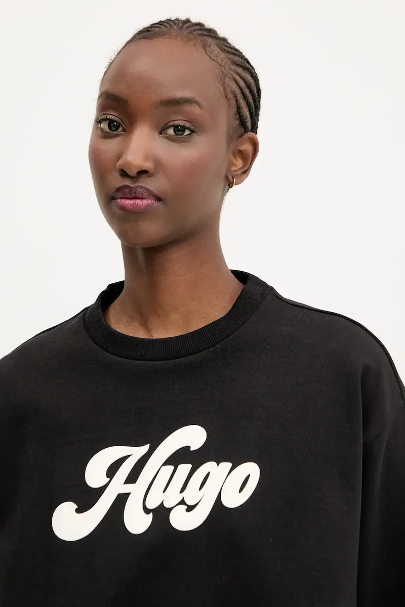 felpa donna colore nero con applicazione 50541169 miniatura 4