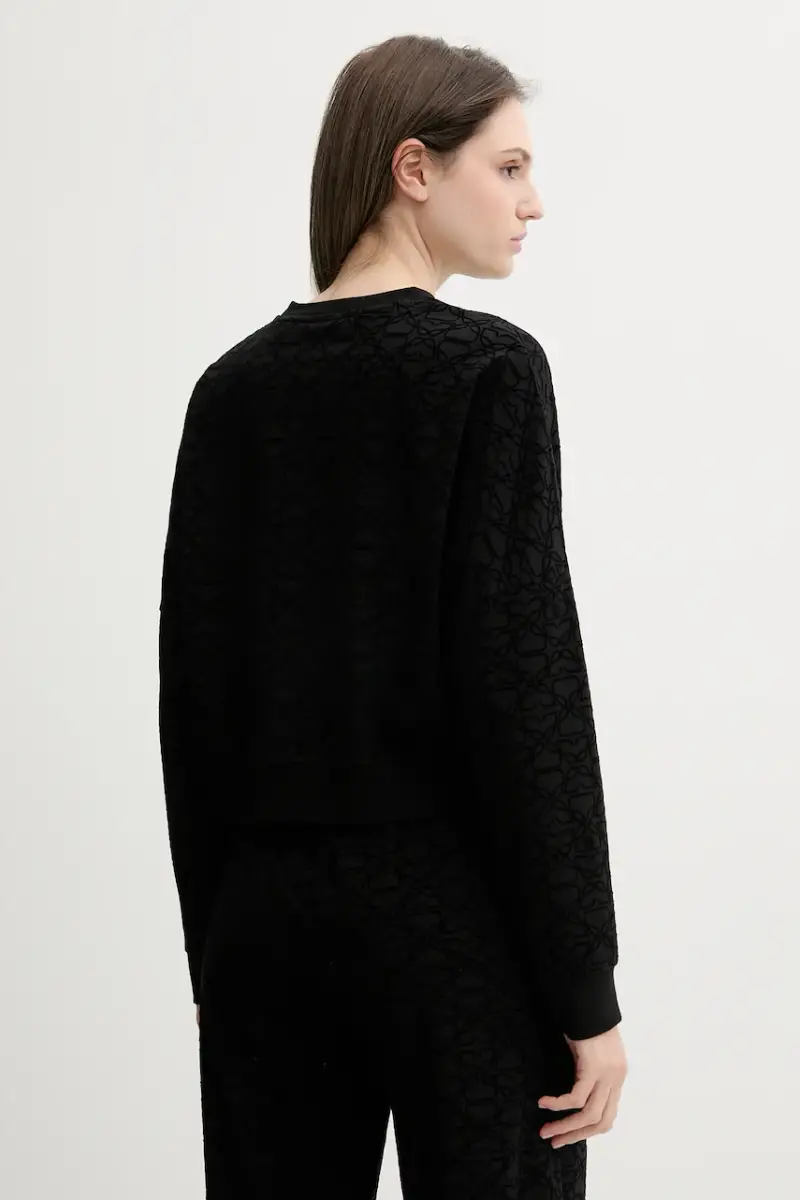 felpa donna colore nero con applicazione 50545210 miniatura 3