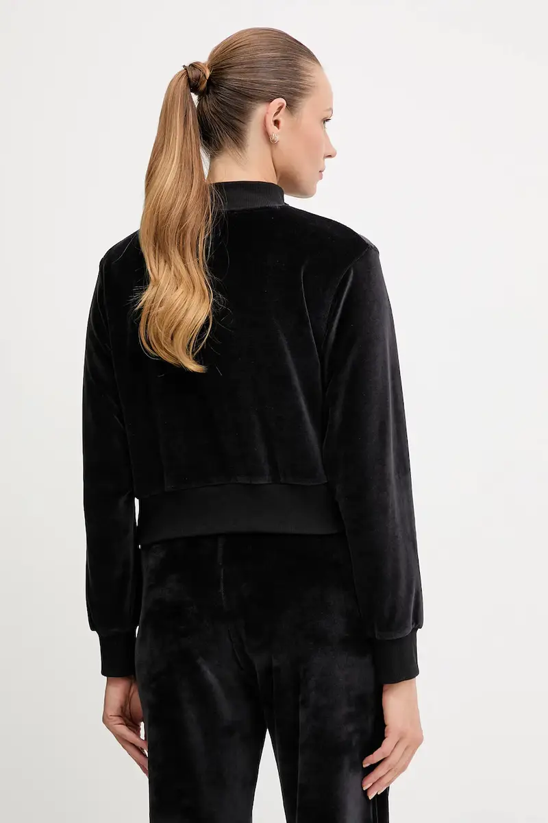 felpa donna colore nero con applicazione 50549796 miniatura 3