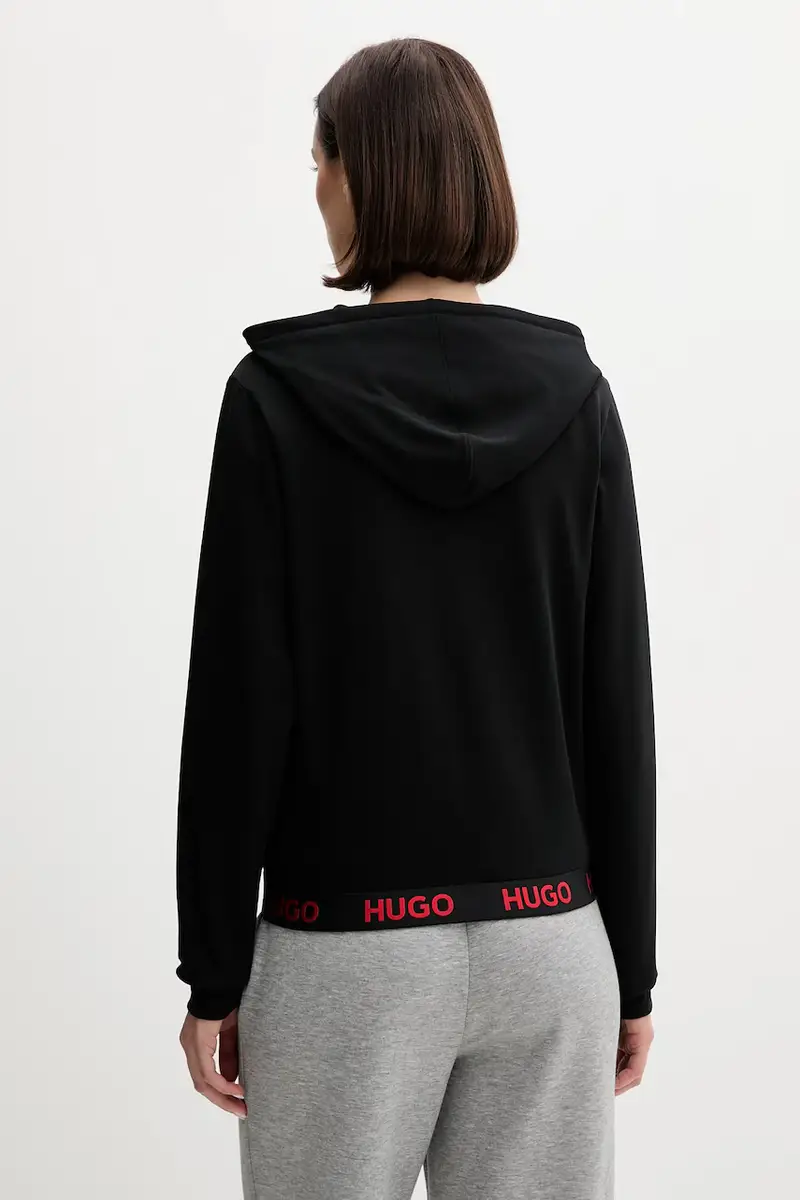 felpa donna colore nero con cappuccio miniatura 2