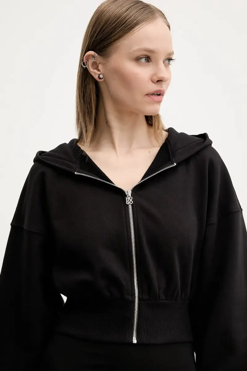 felpa donna colore nero con cappuccio 50536945 miniatura 4