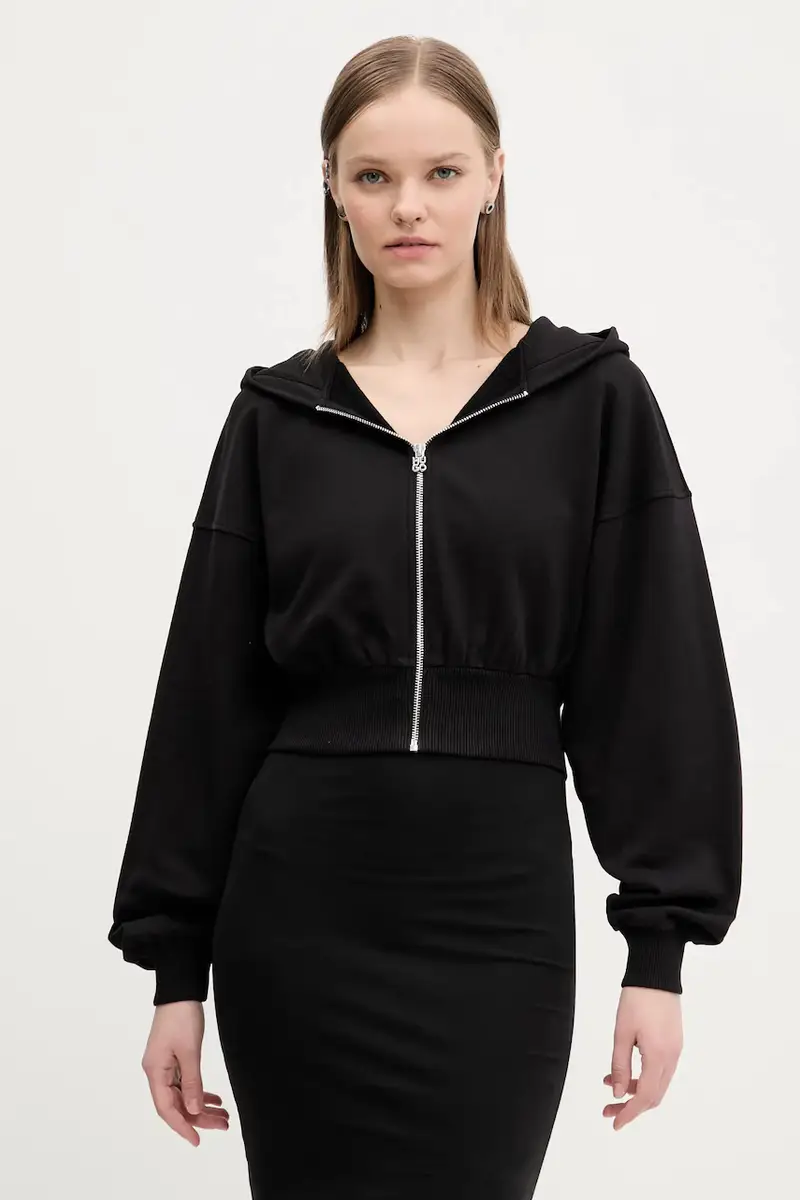 felpa donna colore nero con cappuccio 50536945