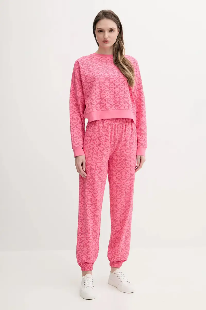 felpa donna colore rosa con applicazione 50545210 miniatura 2