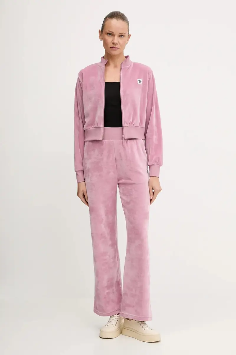 felpa donna colore rosa con applicazione 50549796 miniatura 2