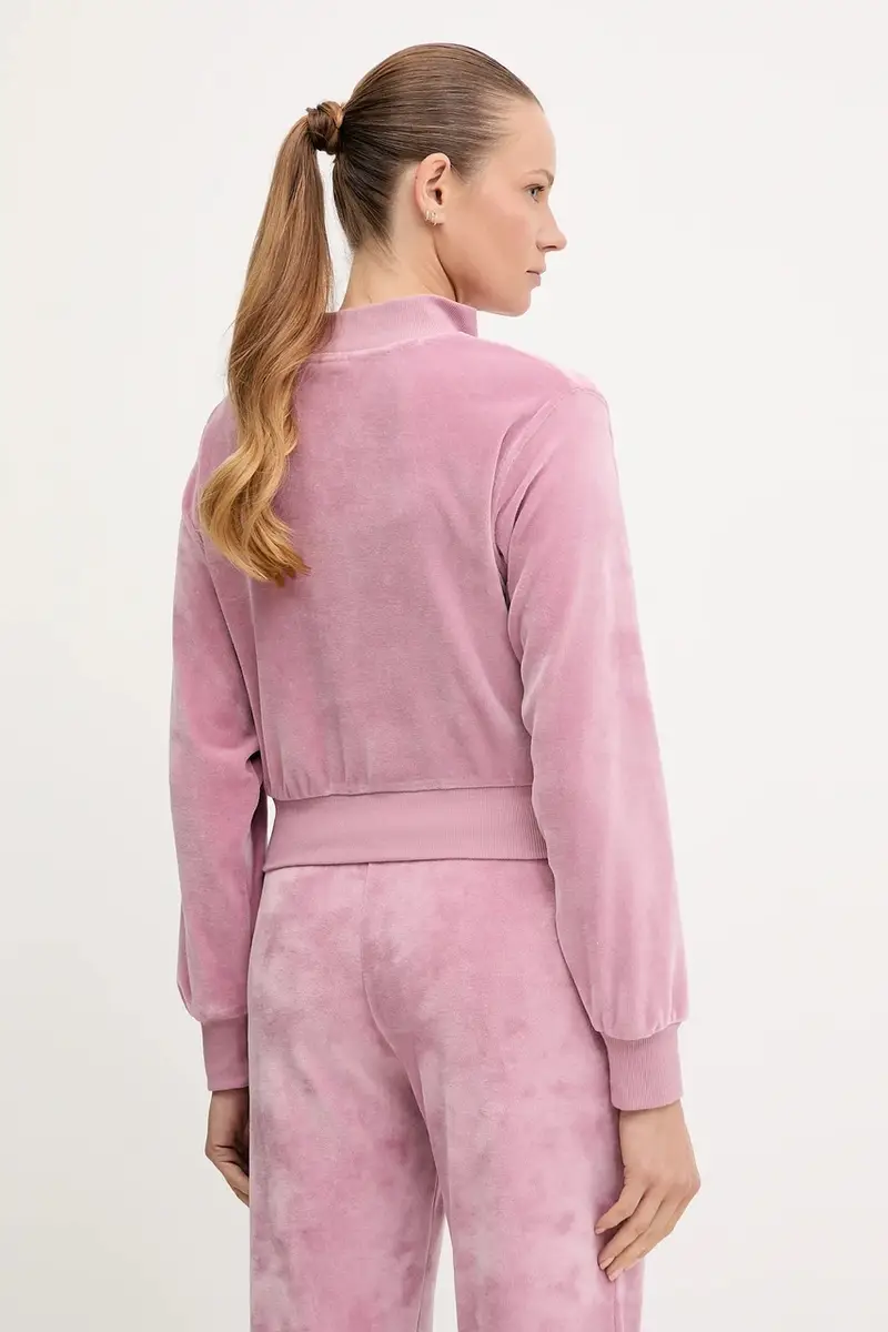 felpa donna colore rosa con applicazione 50549796 miniatura 3