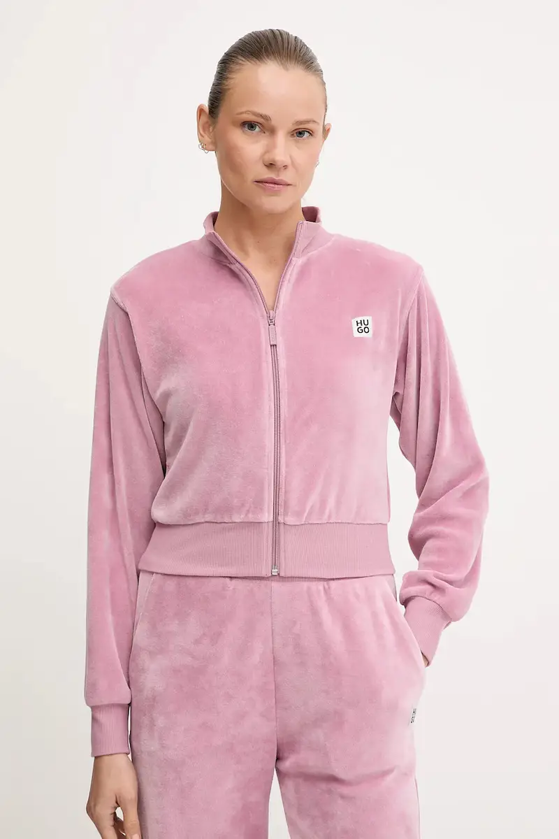 felpa donna colore rosa con applicazione 50549796