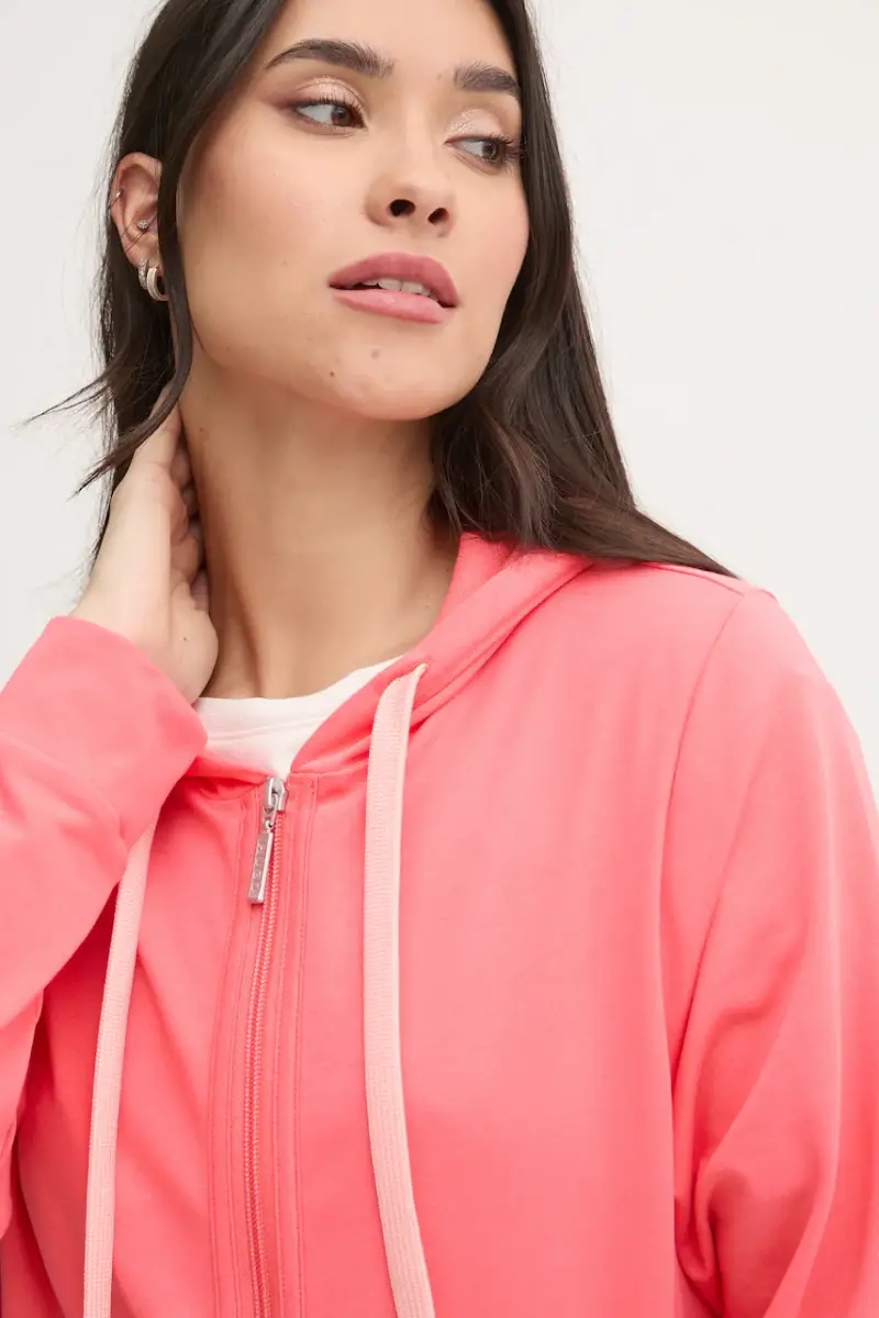 felpa donna colore rosa con cappuccio miniatura 4