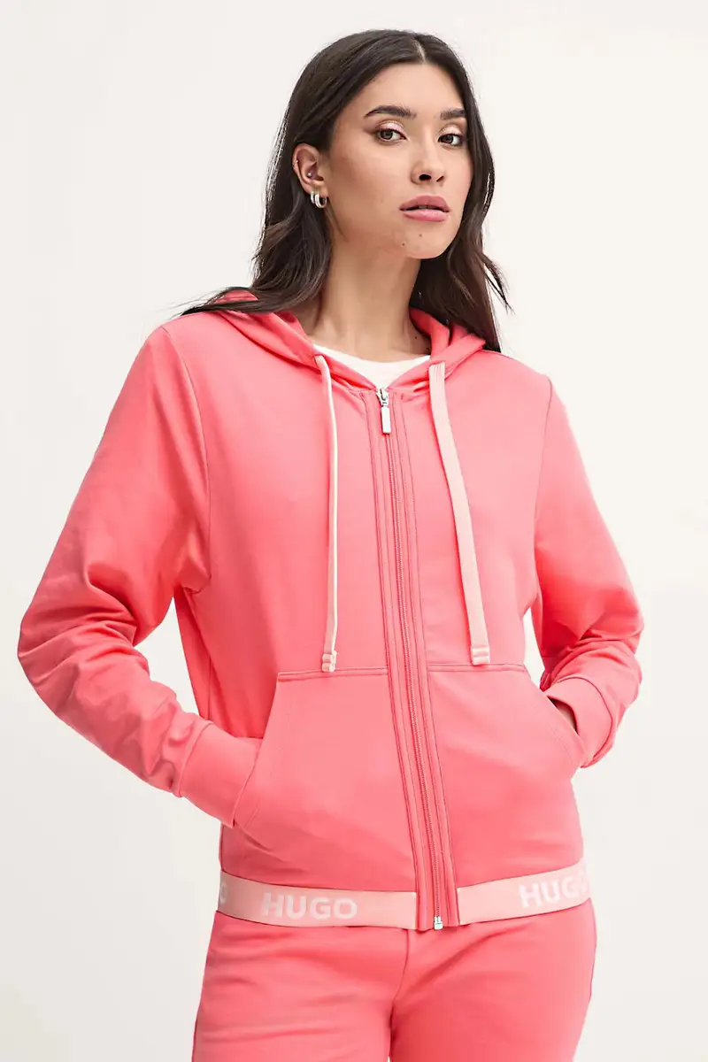felpa donna colore rosa con cappuccio
