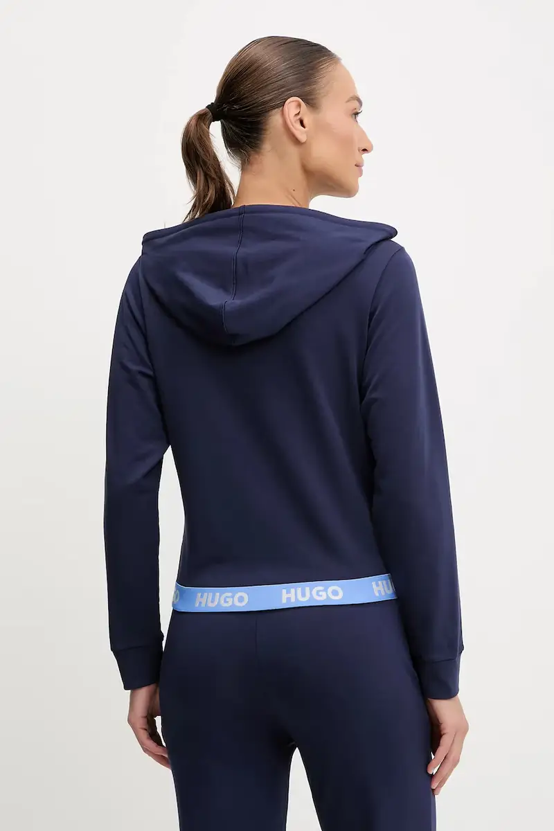 felpa donna colore rosa con cappuccio Blu navy miniatura 3