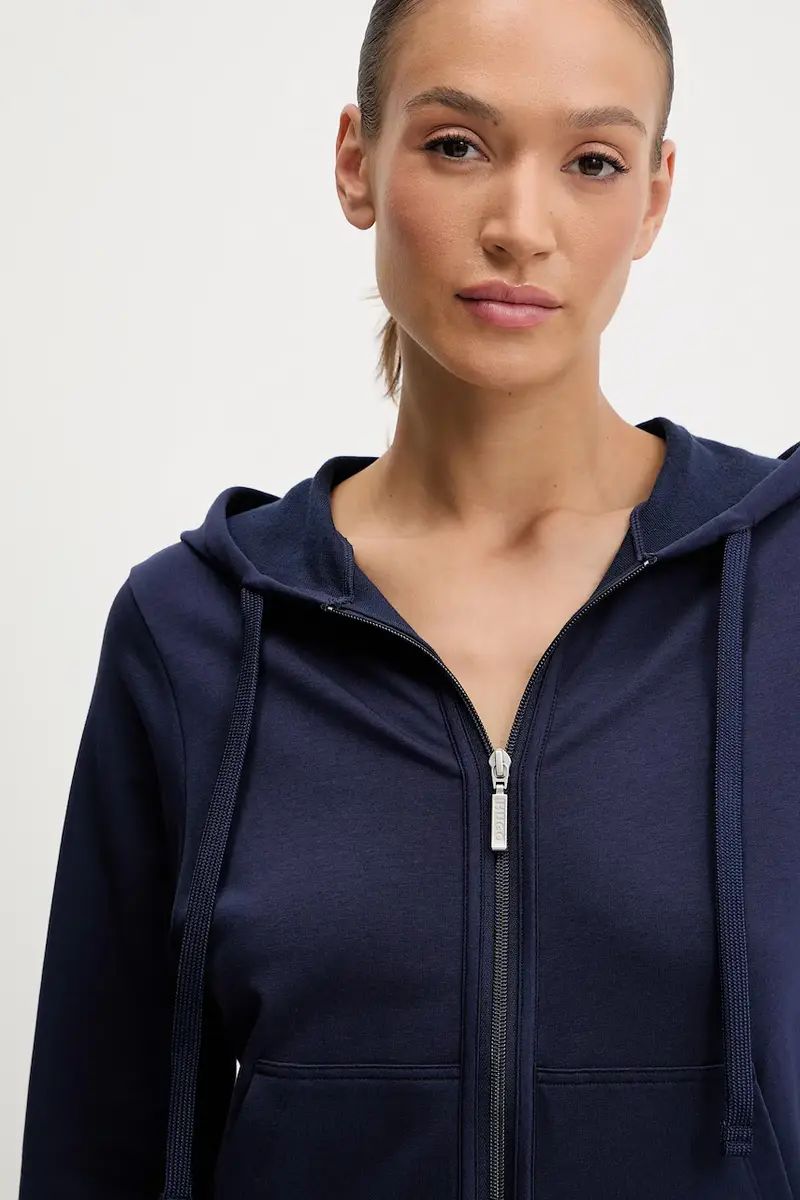 felpa donna colore rosa con cappuccio Blu navy miniatura 4