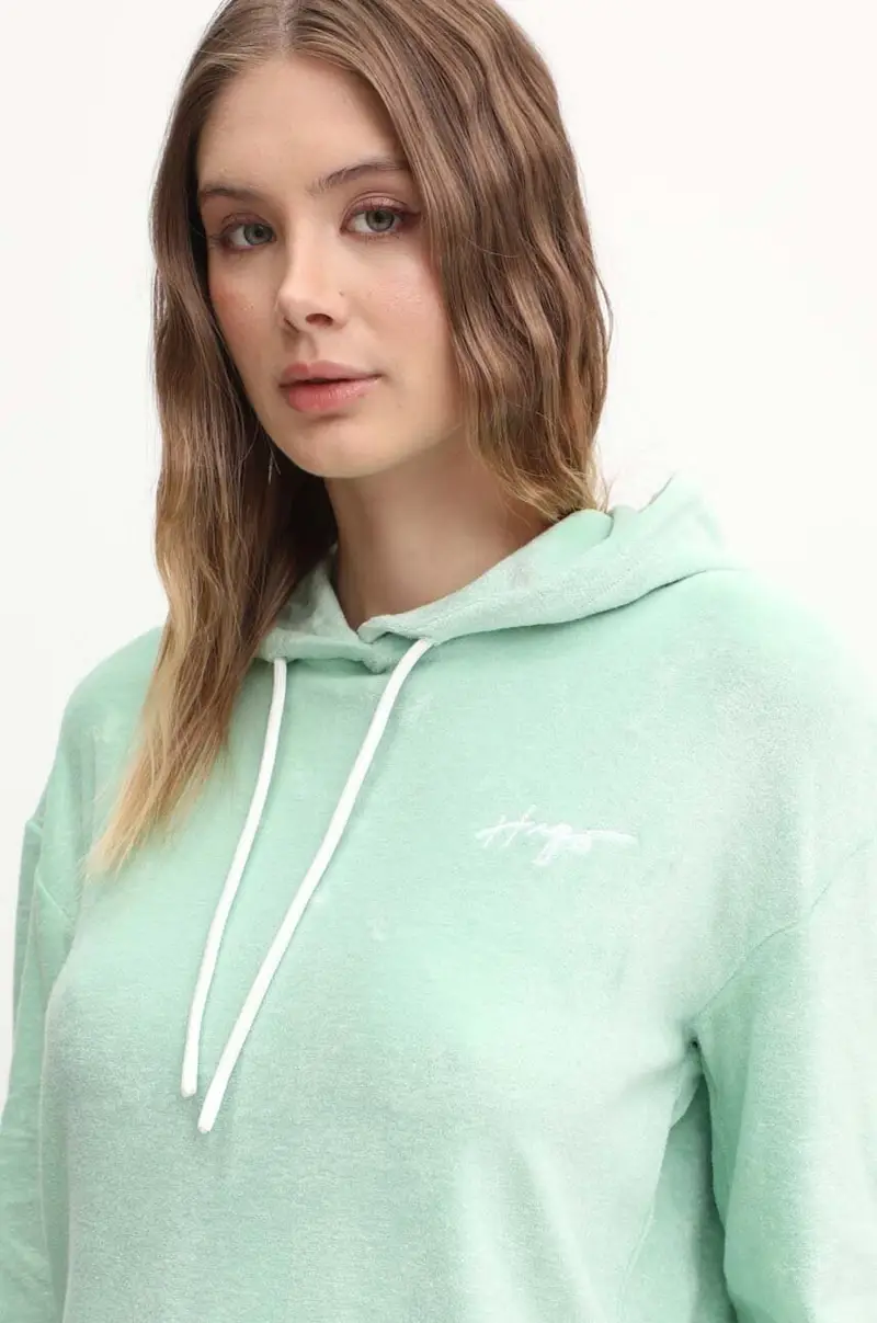 felpa donna colore verde con cappuccio 50518168 miniatura 4