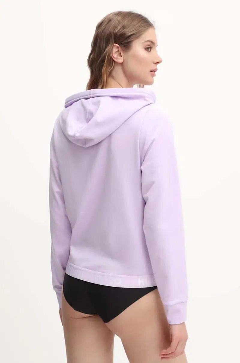 felpa donna colore violetto con cappuccio miniatura 2