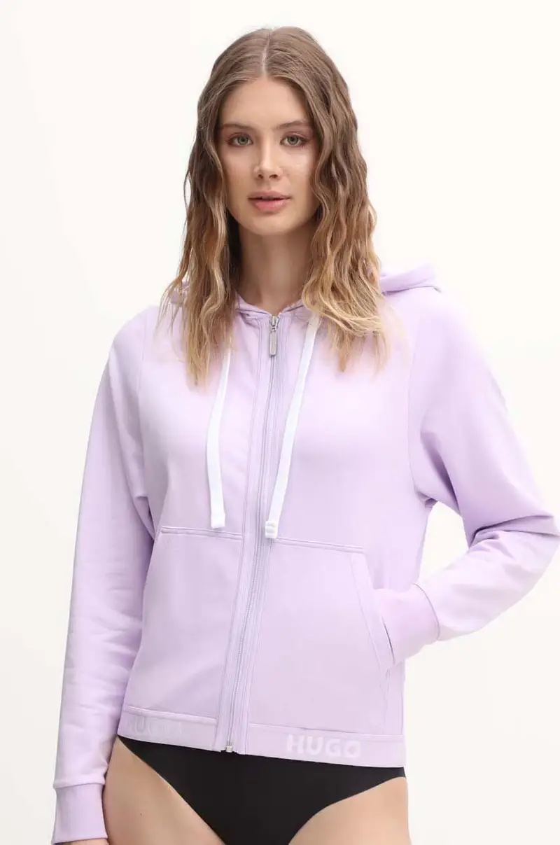 felpa donna colore violetto con cappuccio