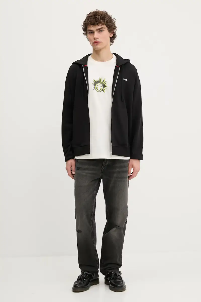 felpa in cotone Dapozip Nero miniatura 2