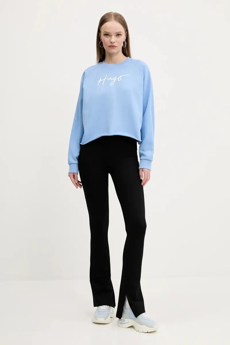 felpa in cotone donna colore blu 50534271 miniatura 2