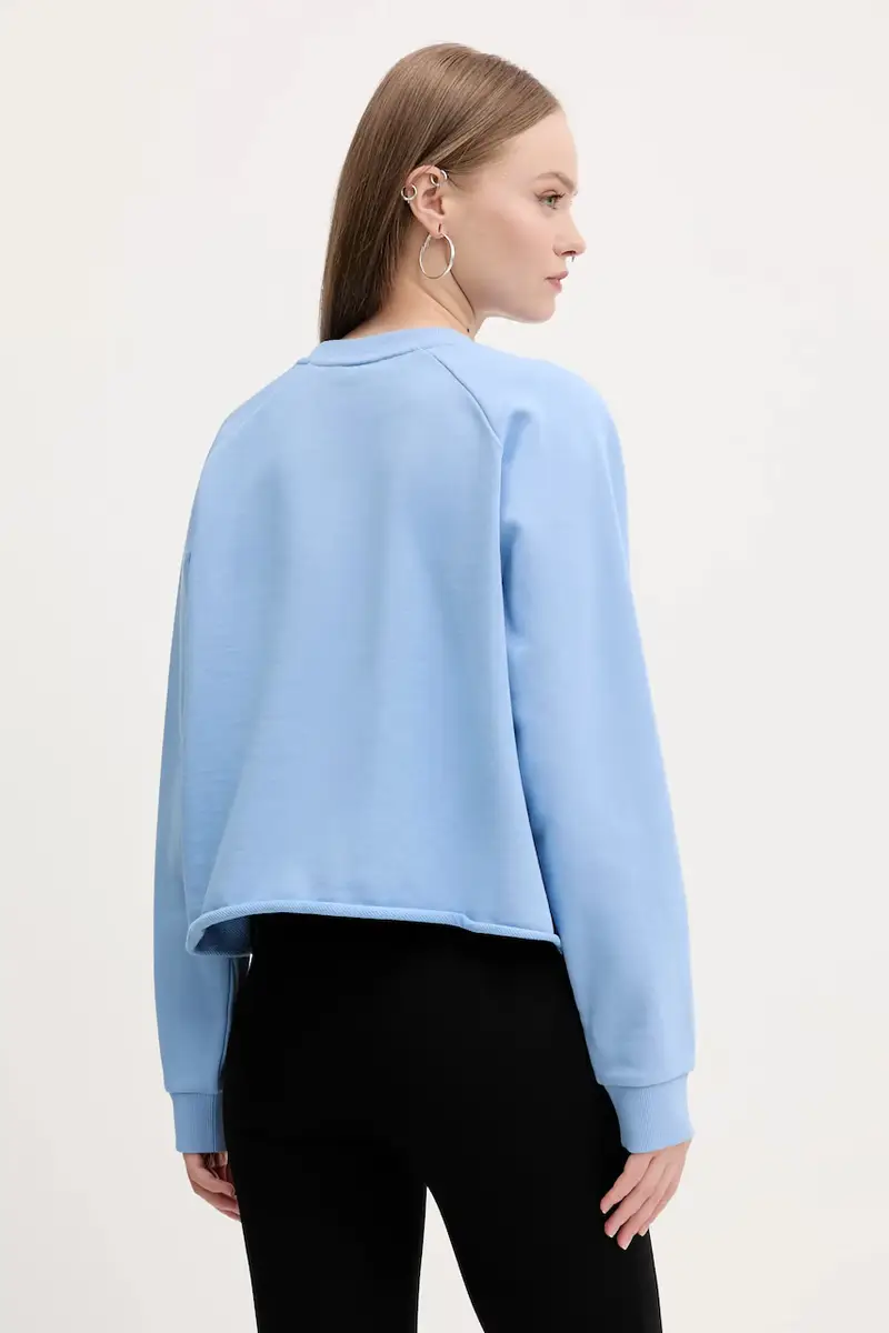 felpa in cotone donna colore blu 50534271 miniatura 3