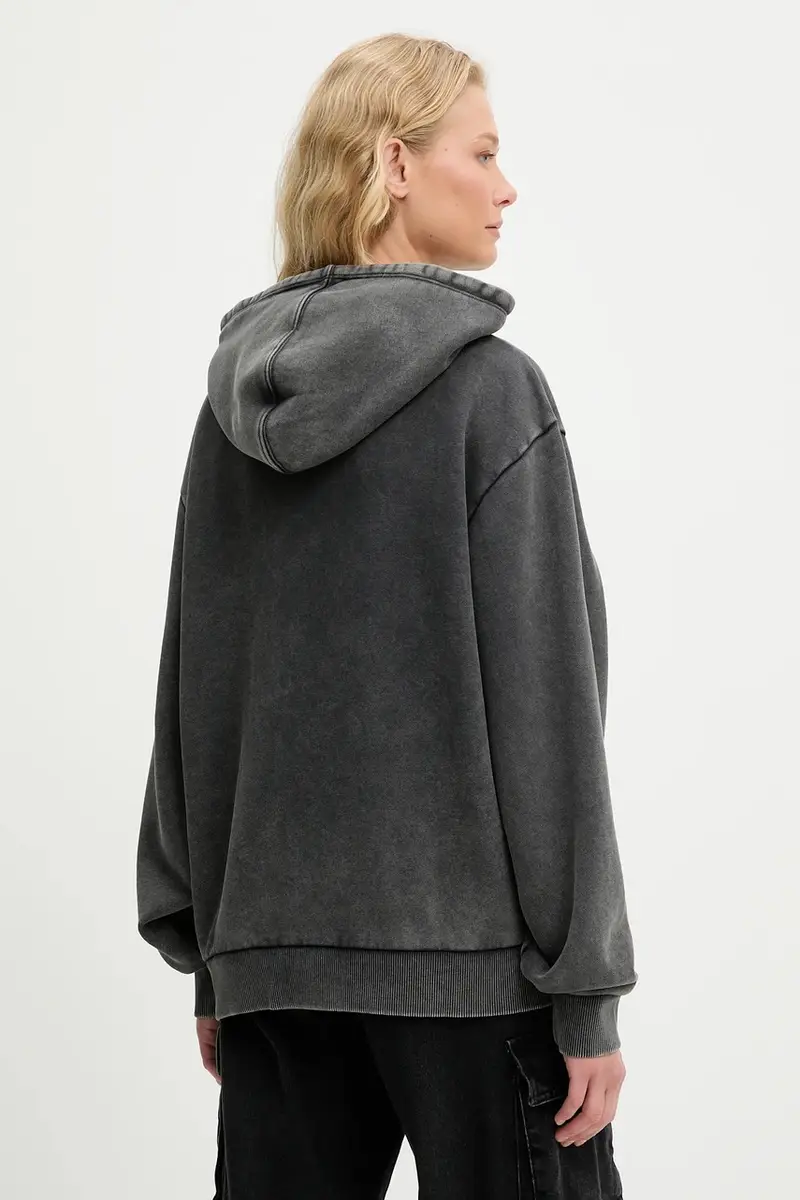 felpa in cotone donna colore grigio con cappuccio 50544870 miniatura 3