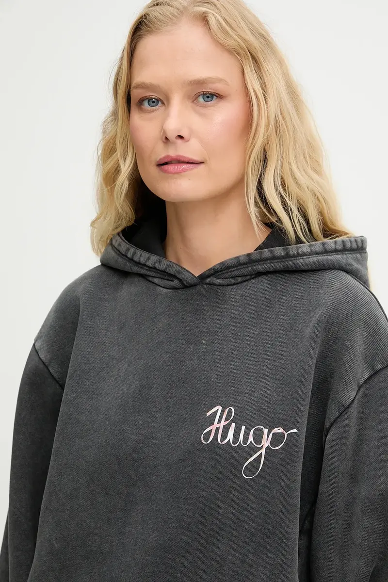 felpa in cotone donna colore grigio con cappuccio 50544870 miniatura 4