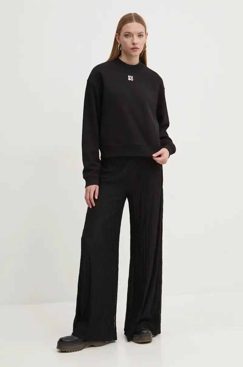 felpa in cotone donna colore nero 50527463 miniatura 2