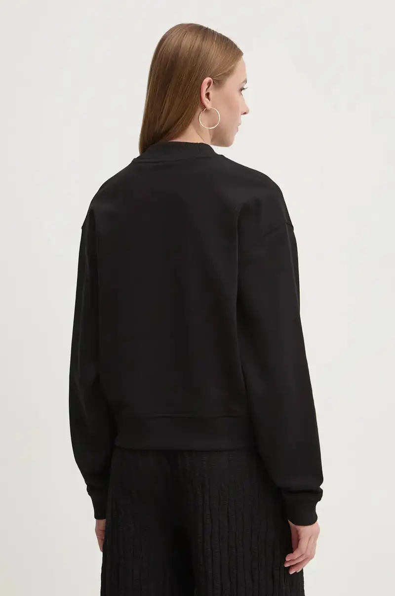 felpa in cotone donna colore nero 50527463 miniatura 3