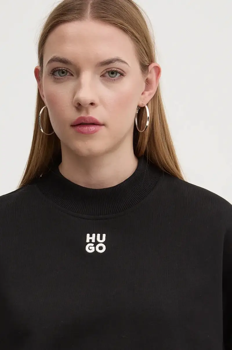 felpa in cotone donna colore nero 50527463 miniatura 4