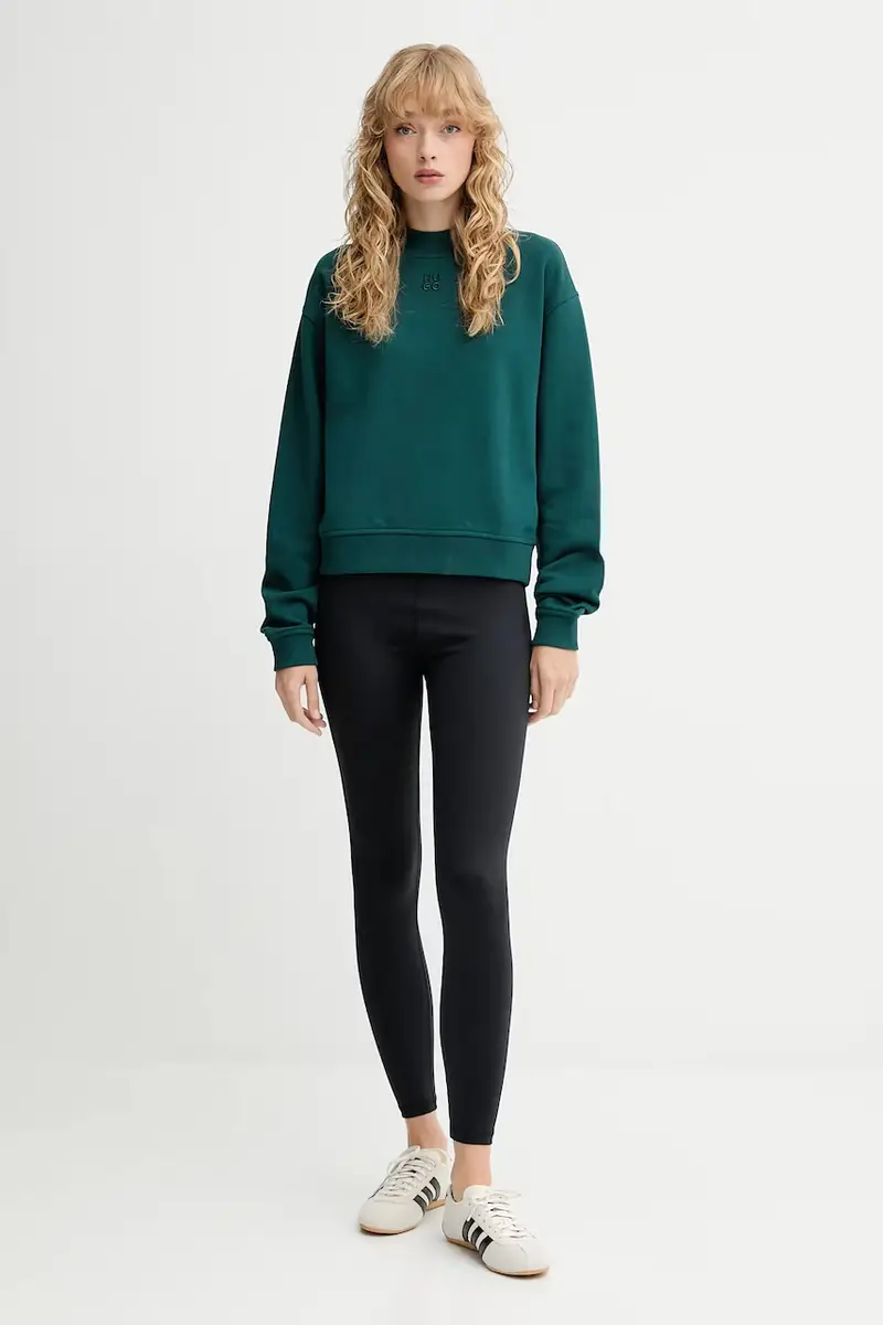 felpa in cotone donna colore nero 50527463 Verde miniatura 2