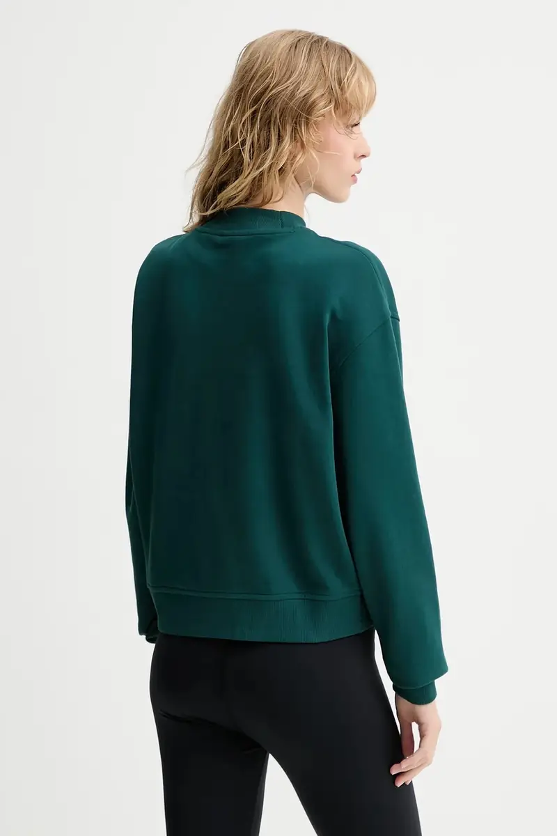 felpa in cotone donna colore nero 50527463 Verde miniatura 3