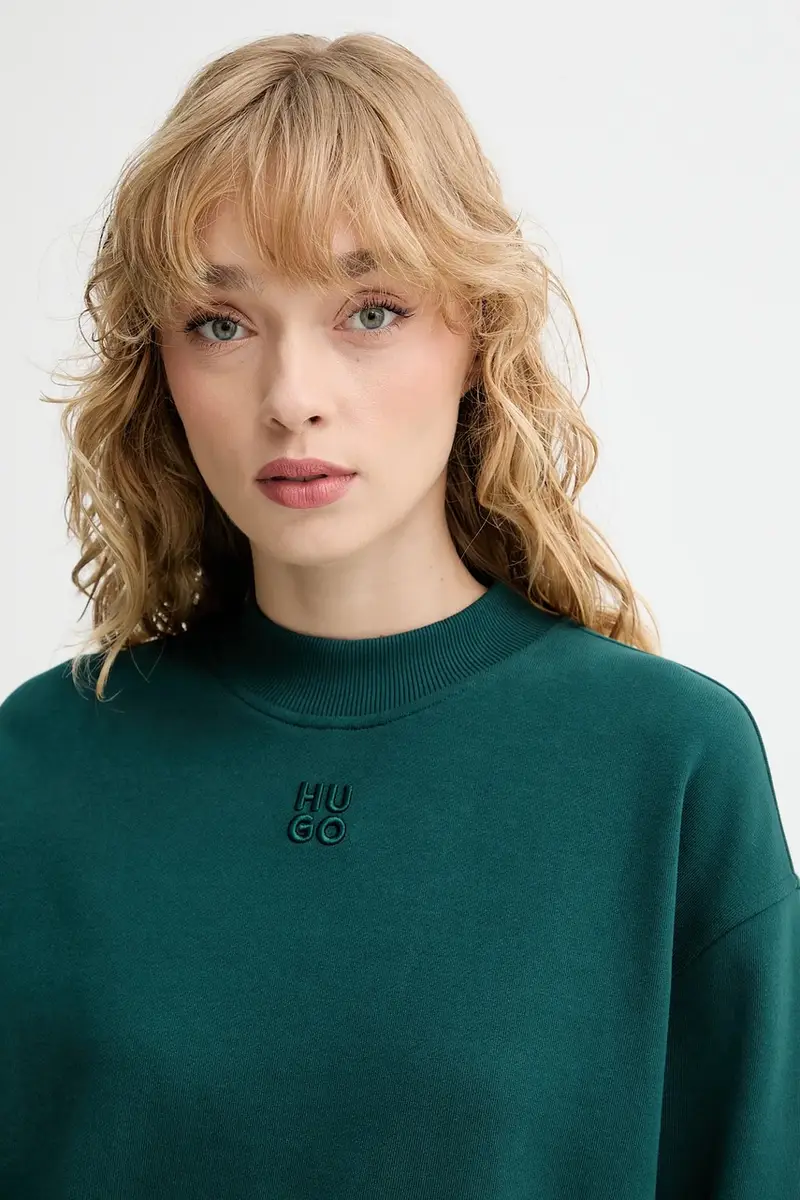 felpa in cotone donna colore nero 50527463 Verde miniatura 4